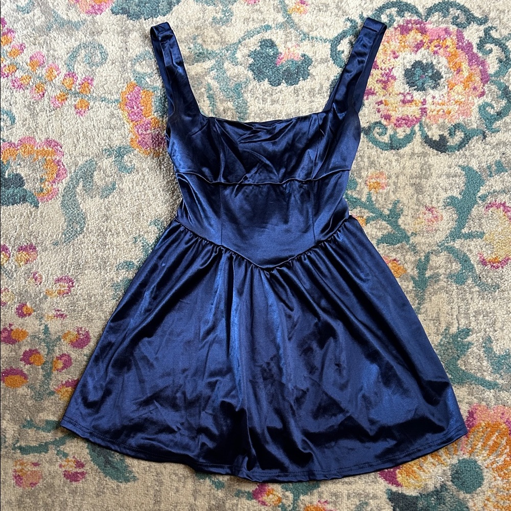 Windsor Midnight Blue Satin Mini Dress